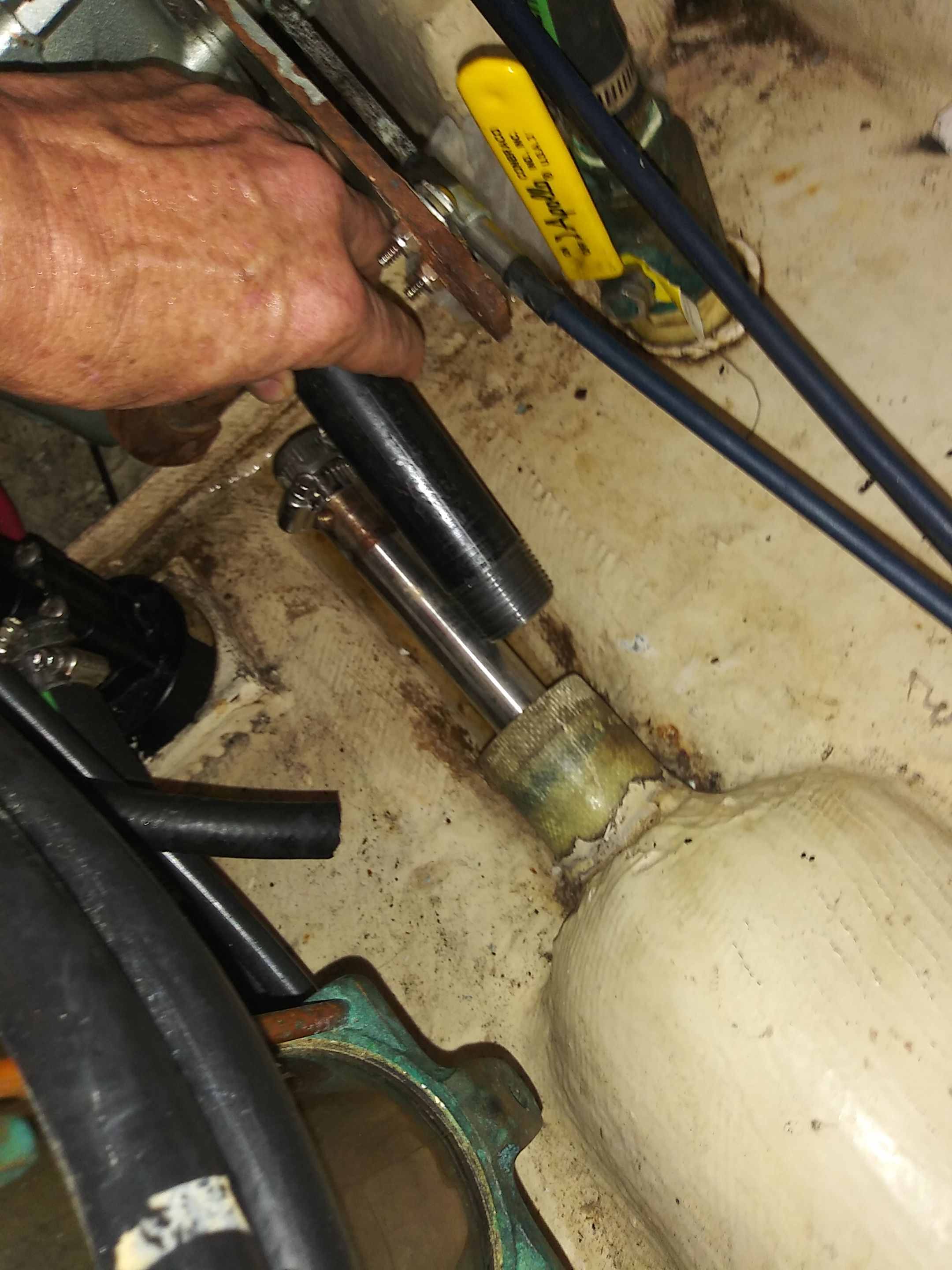 Pipe visual being placed on shaft
