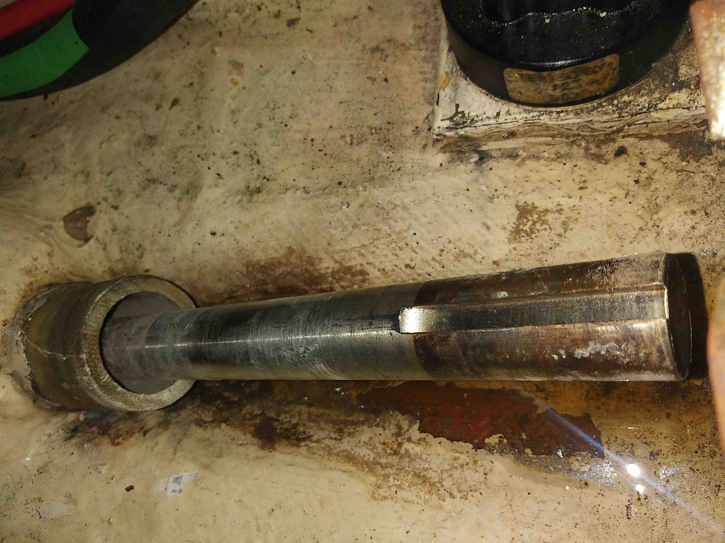 Prior to fitting pipe in shaft housing